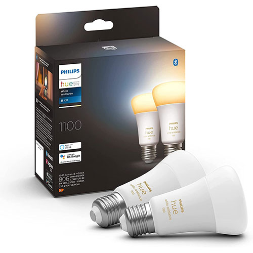 Philips Hue E27 White Ambiance Smart Bulb 2-pack